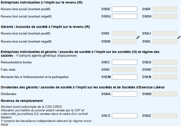 Visuel volet social de la déclaration d'impôts 2026 - partie haute